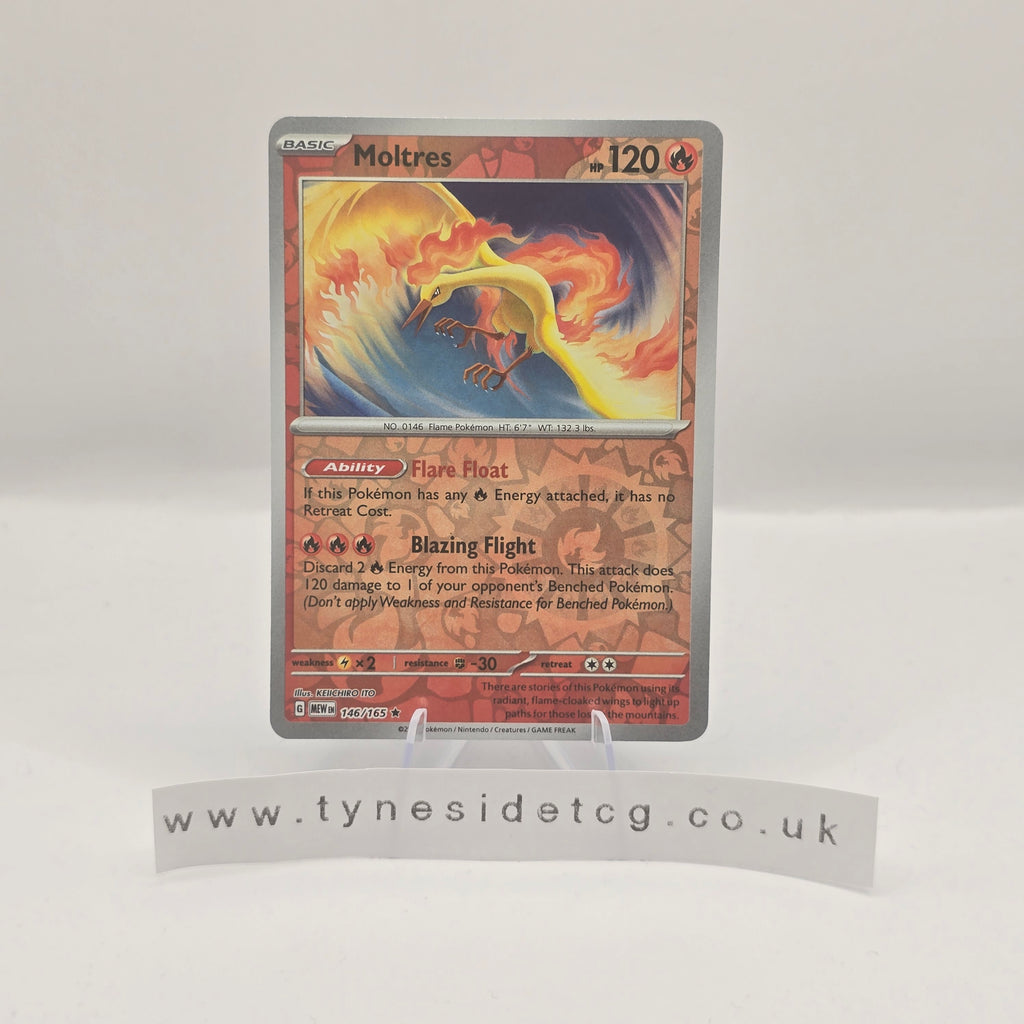 Moltres (Reverse Holo) 146/165 - Scarlet & Violet 151 (English Single)