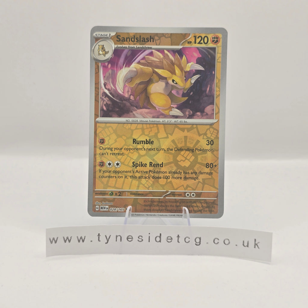 Sandslash (Reverse Holo) 028/165 - Scarlet & Violet 151 (English Single)
