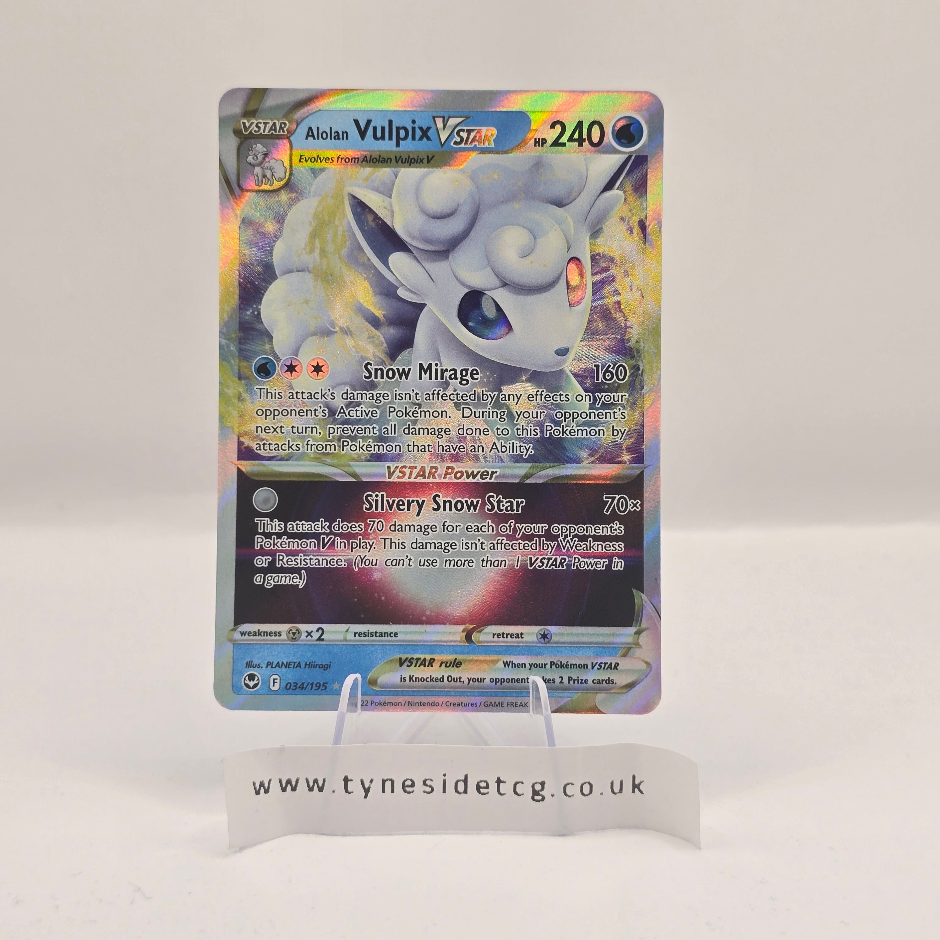Alolan Vulpix VSTAR 034/195 – Silver Tempest (English Single)