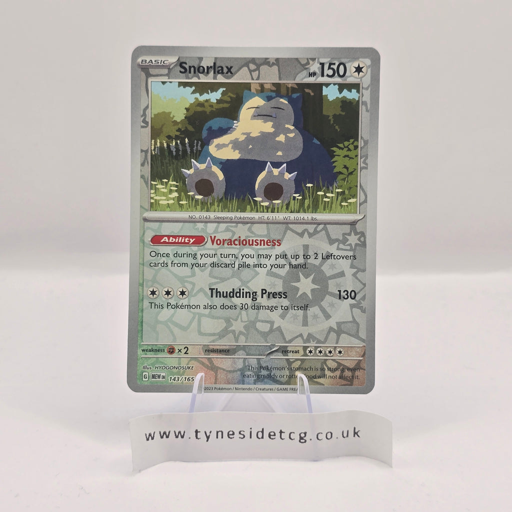Snorlax 143/165 – 151 (English Single) (Reverse Holo)