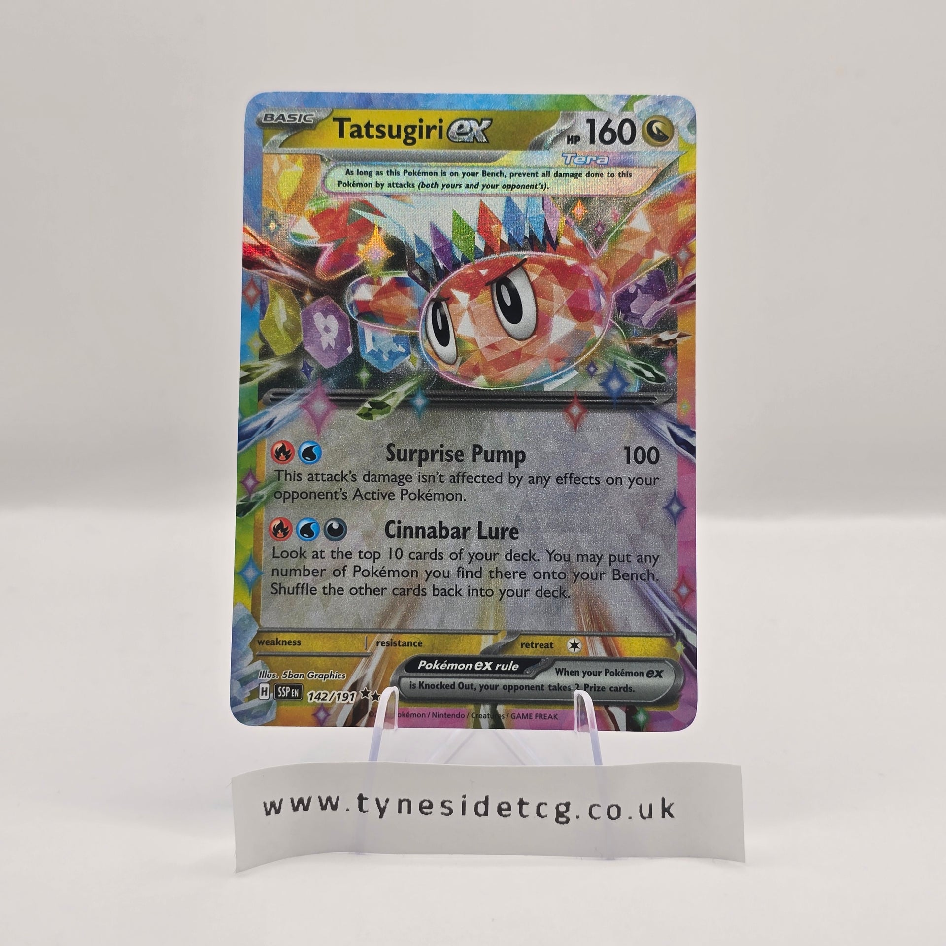 142 191 pokemon card Tatsugiri EX 142/191 – Surging Sparks (English Pokémon TCG Single) – Tyneside TCG Card Number / Rarity Number of cards:30 Pokemon TCG Error Card Dressrosa