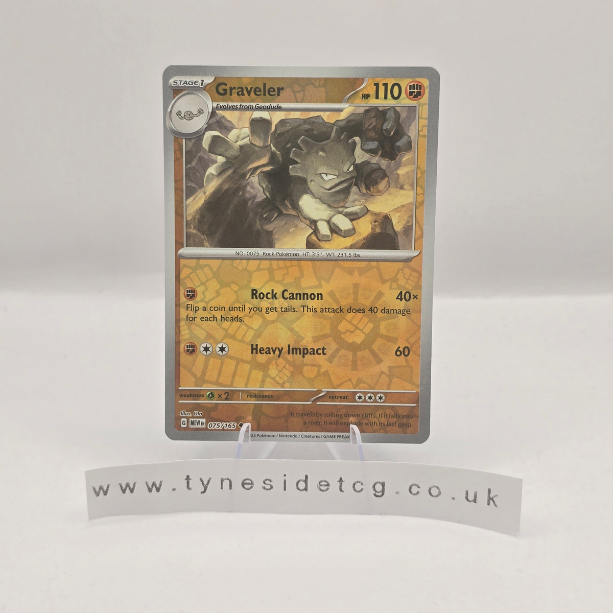 Graveler (Reverse Holo) 075/165 - Scarlet & Violet 151 (English Single)