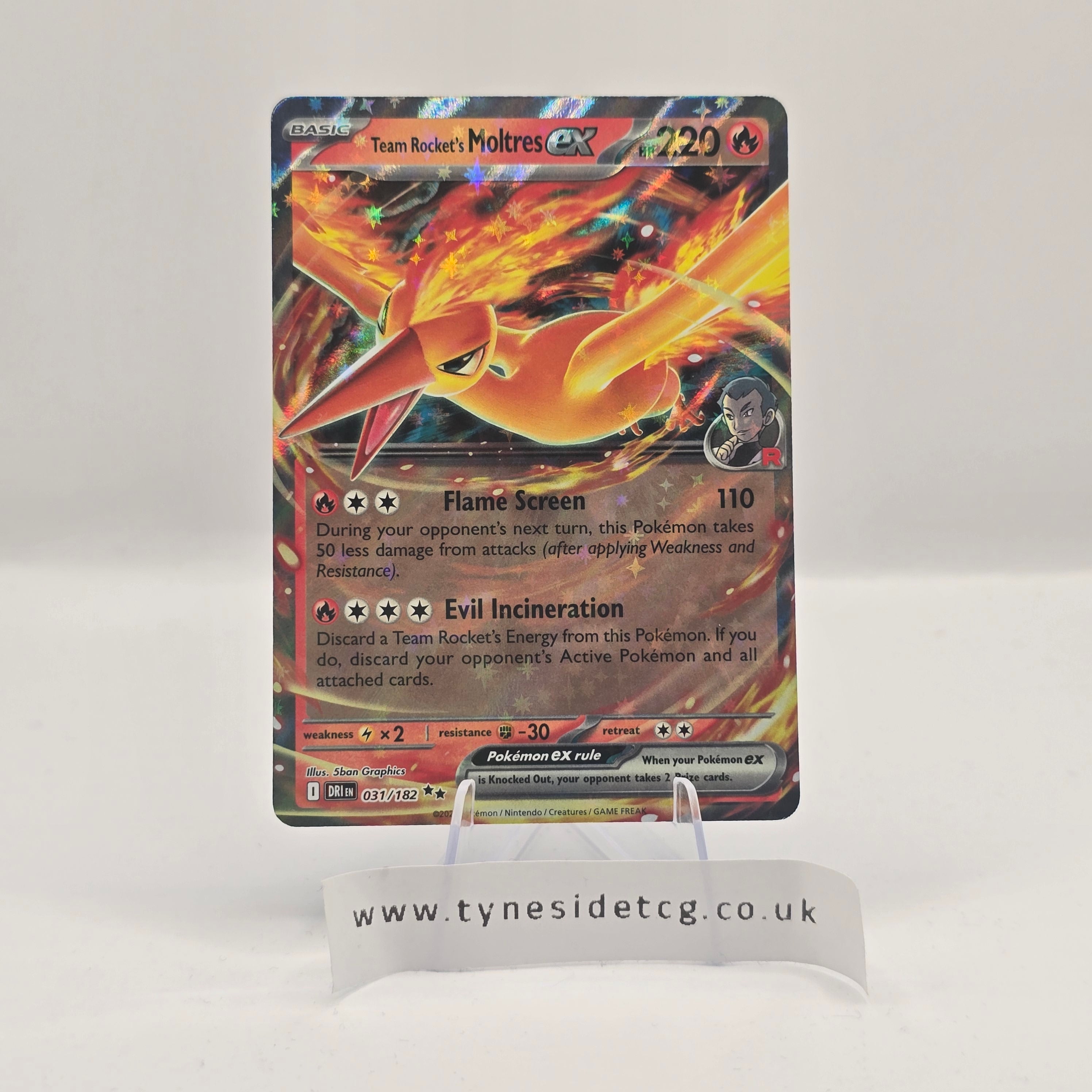 Team Rocket's Moltres EX 031/182 – Destined Rivals (English Single)