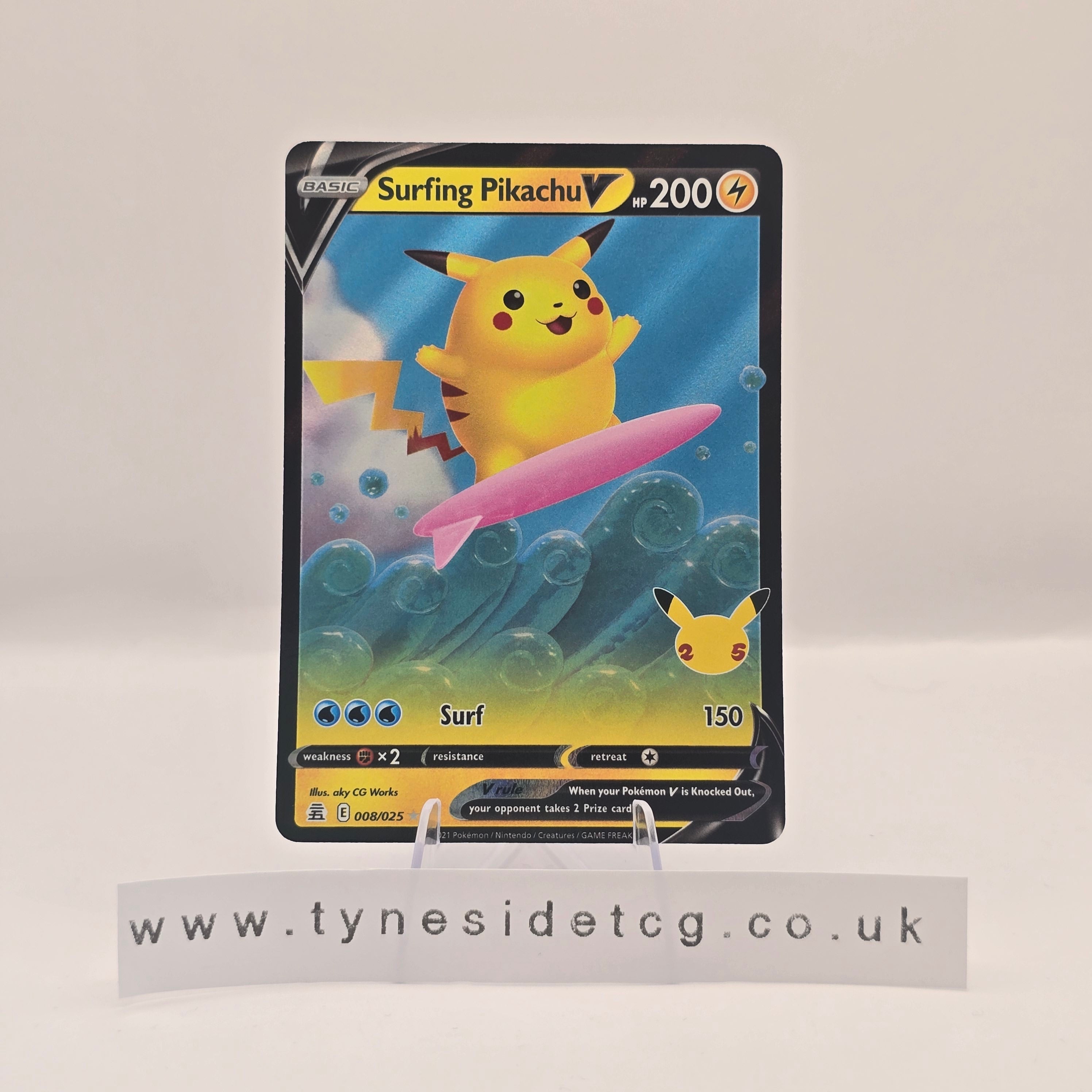 Surfing Pikachu V 008/025 - Celebrations (English Single)