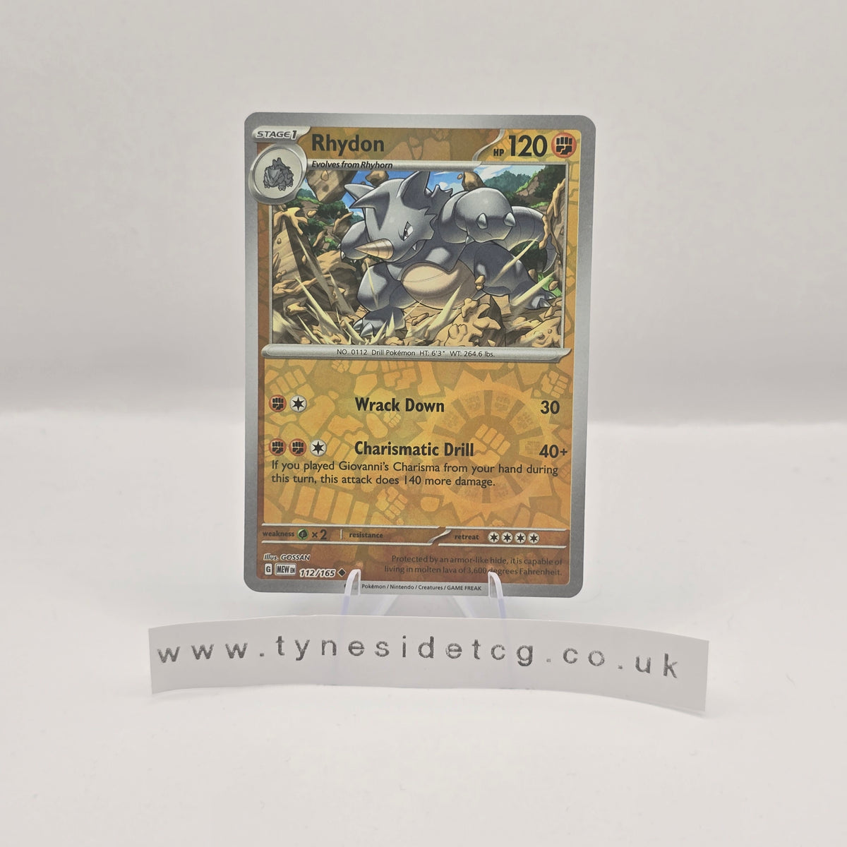 Rhydon (Reverse Holo) 112/165 - Scarlet & Violet 151 (English Single)