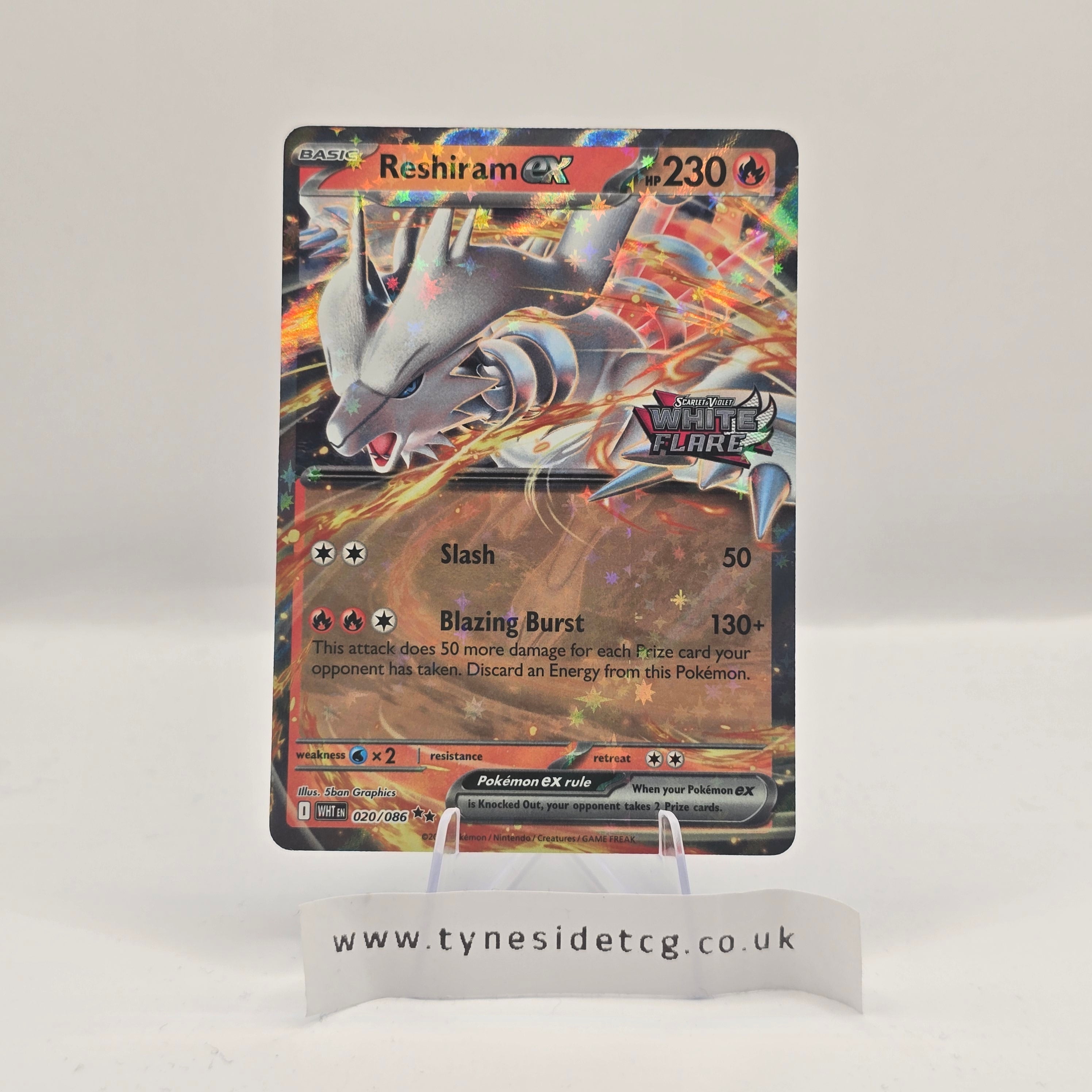 Reshiram ex 020/086 – White Flare (English Single) (Stamped Promo)